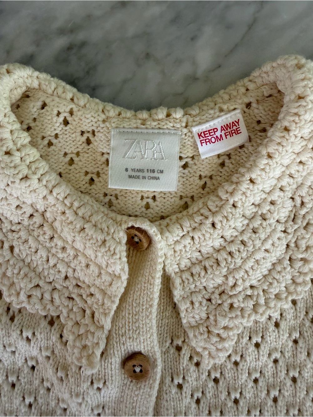 Zara Knit Two-Piece Set with Red Rose Appliqués - Picture 3 of 6